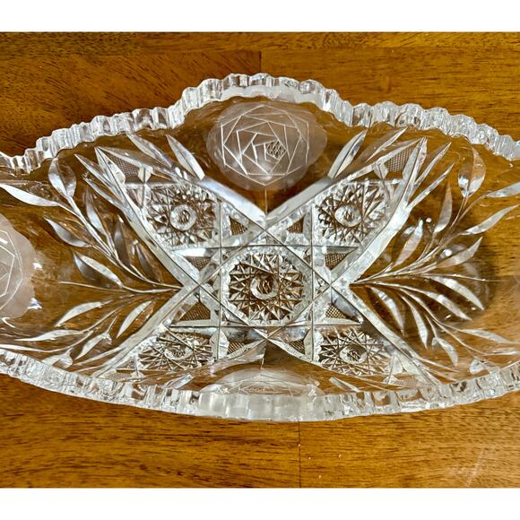 Cut Glass Celery Dish - Picture 3 of 3